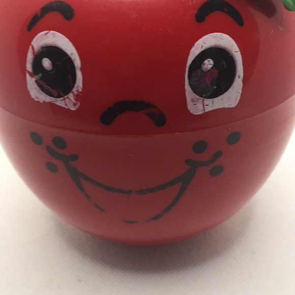 Vintage Fisher Price Happy Apple Roly Poly Infant Baby Chime Toy Big Apple - Picture 6 of 7